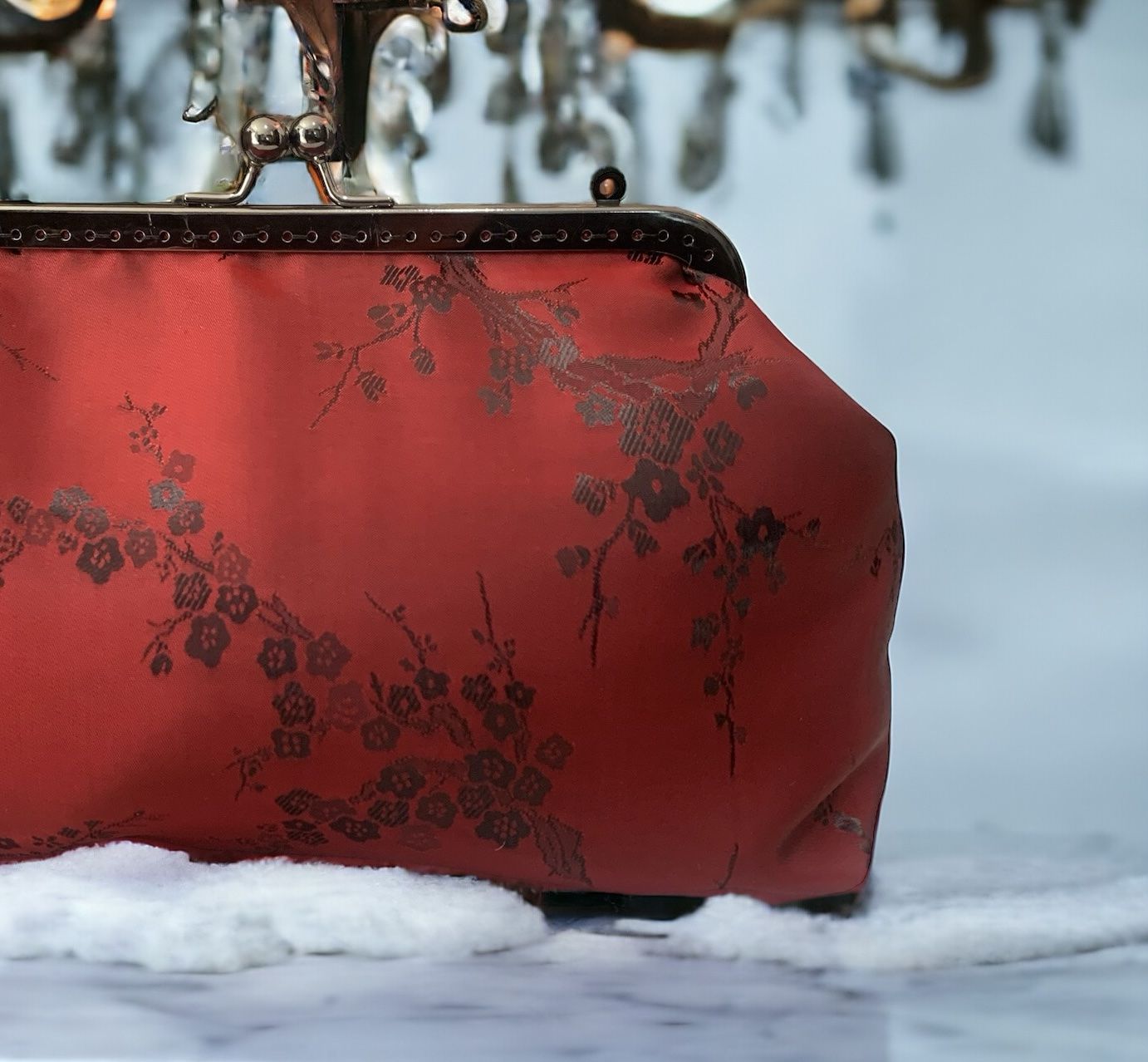 Vintage red clutch discount bag