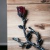 METALLIC HAIRPIN RED ROSE