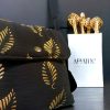 FLAP BAG KUROKIN BLACK WITH GOLDEN LEAVES