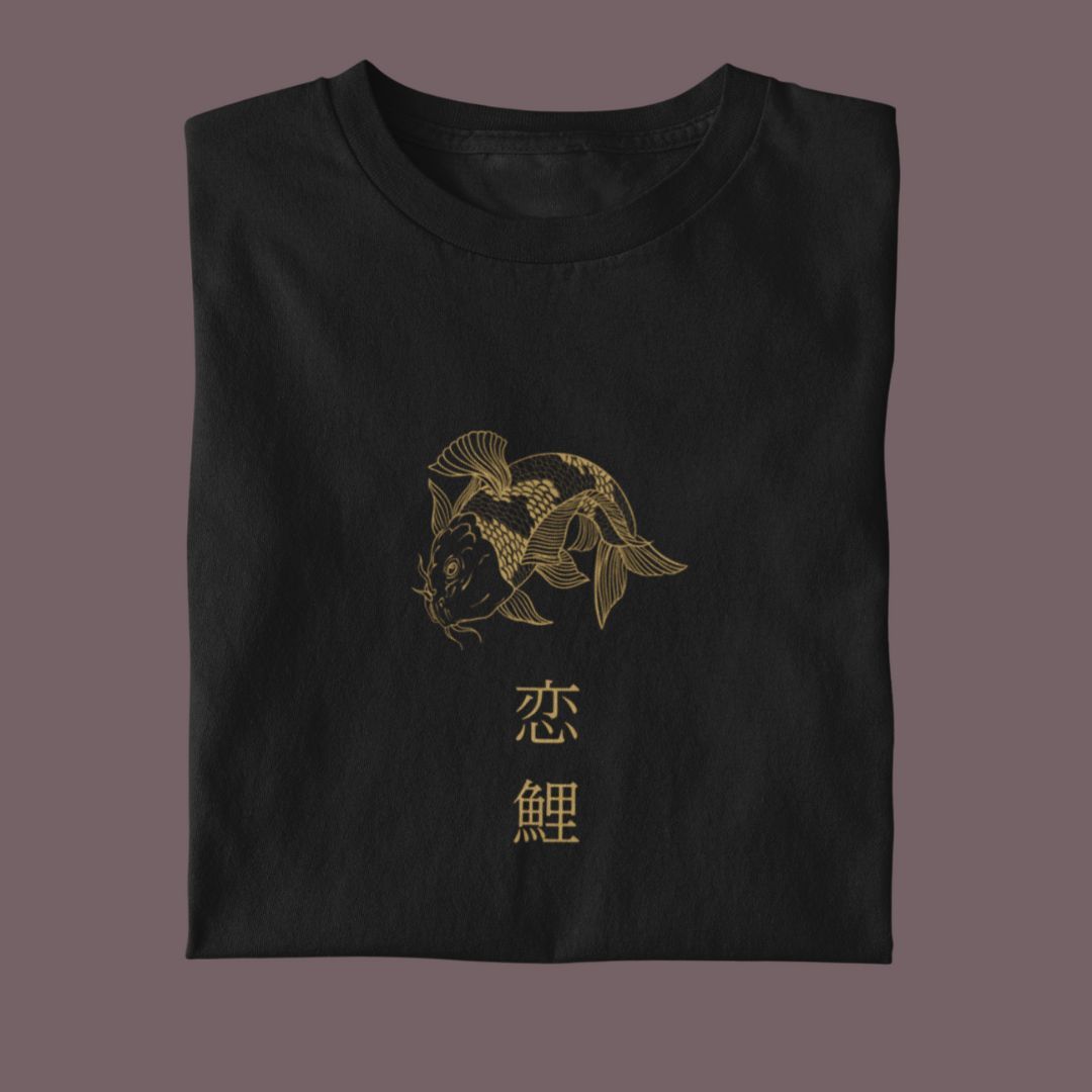 CAMISETA JAPONESA PEZ KOI DORADO MOMO KIDOHO