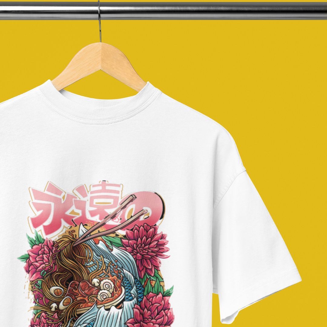 JAPANISCHES T-SHIRT RAMEN KOI FISCH UND NUDELN MOMO KIDOHO