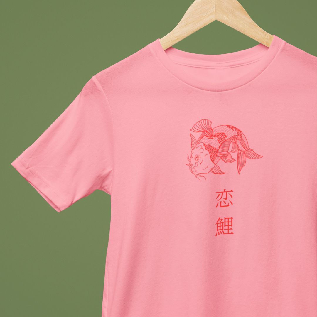 JAPANESE T-SHIRT KOI FISH IN PINK MOMO KIDOHO