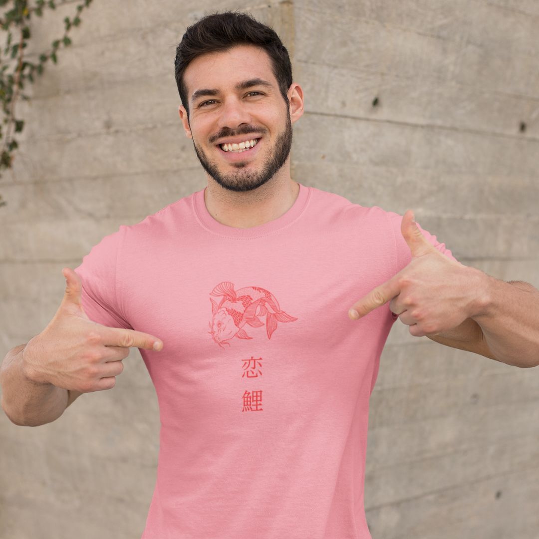 CAMISETA JAPONESA PEZ KOI EN ROSA