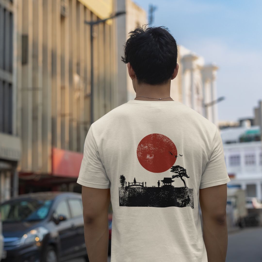 JAPANISCHES T-SHIRT NIPPON ROT MOMO KIDOHO