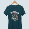 JAPANESE T-SHIRT TOKYO TEAL COLOR MOMO KIDOHO