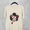 JAPANSK T-SHIRT BLOSSOM GEISHA OCH NEKO T-SHIRT MOMO KIDOHO