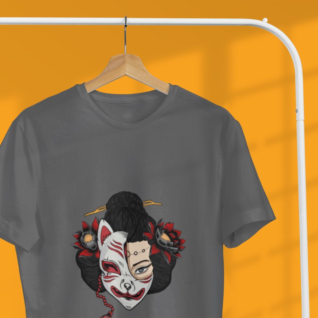 TEE-SHIRT JAPONAIS BLOSSOM GEISHA ET NEKO TEE MOMO KIDOHO