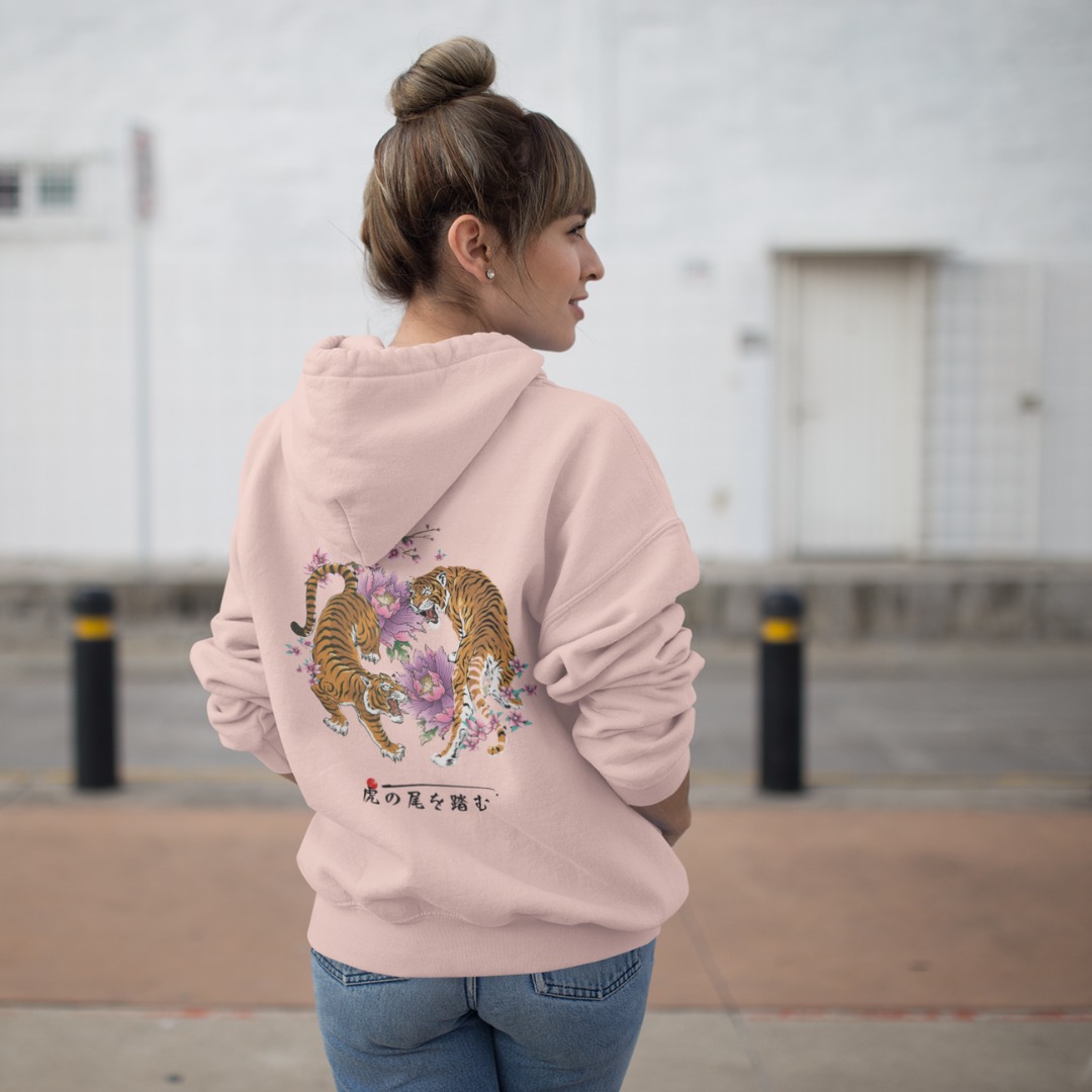 Japanese Hoodie Pink Tiger and Lillys MOMO KIDOHO