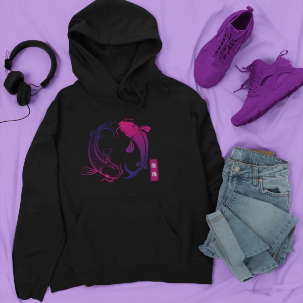 HOODIE YING YANG KOI FISH MOMO KIDOHO