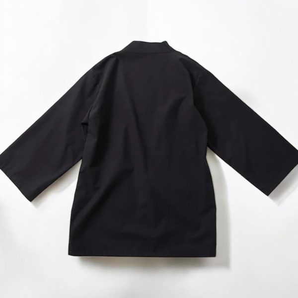 Black Wool Haori Jacket MOMO KIDOHO