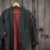 Kimono Haori in Black & Burgundy MOMO KIDOHO