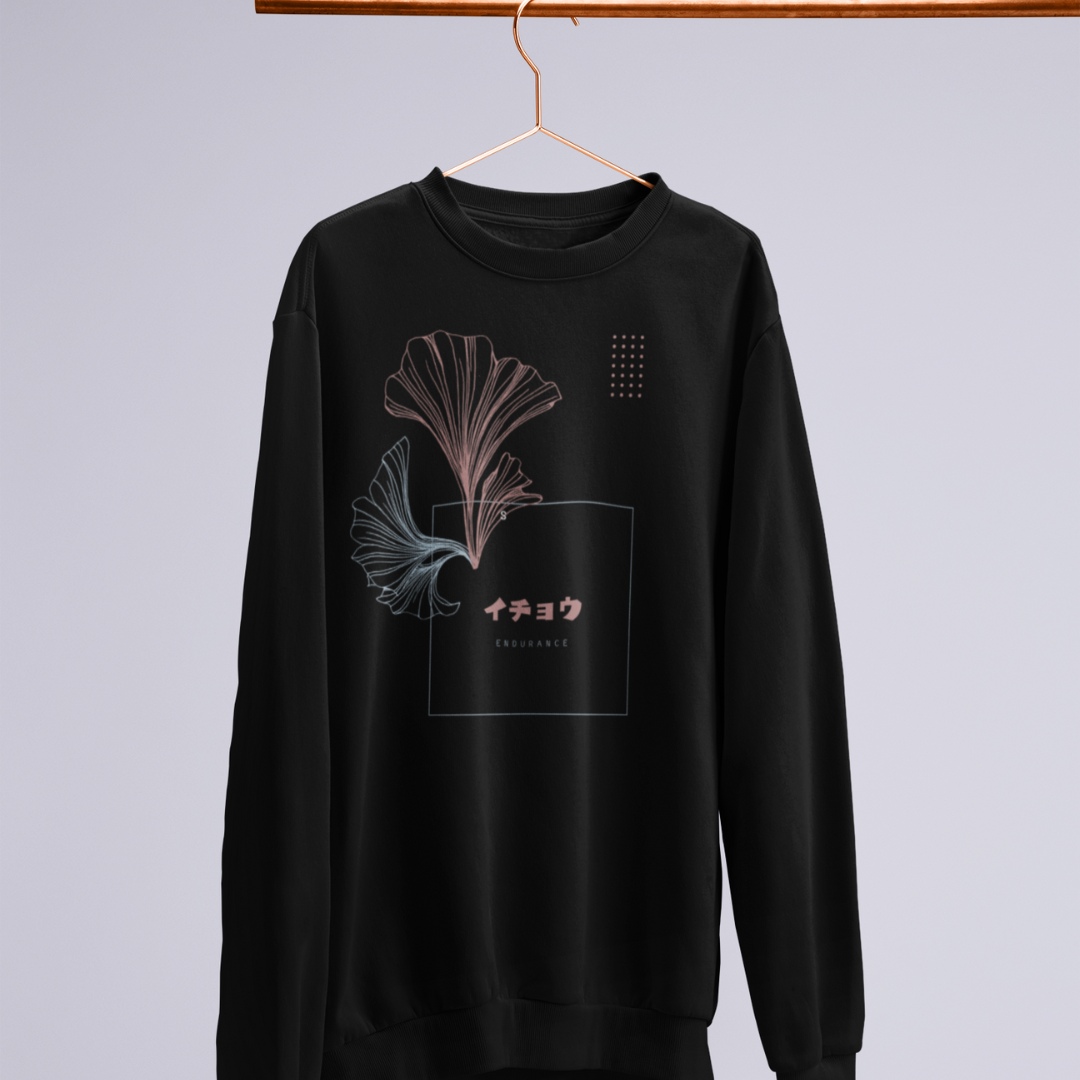 Black Sweatshirt Gingko Endurance MOMO KIDOHO