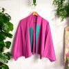 Fuchsia Short Haori with Yukata Sleeves MOMO KIDOHO