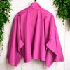 Fuchsia Short Haori with Yukata Sleeves MOMO KIDOHO