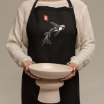 JAPANESE APRON KOI FISH WHITE