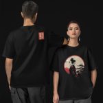 JAPANESE T-SHIRT GEISHA WITH BLACK KIMONO