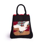 TSURU TORI TOTE BAG IN BLACK