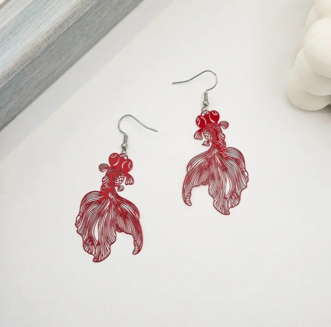 Japanese Goldfish Earings in Red