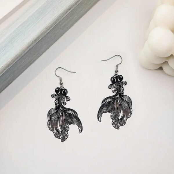 Ανώνυμο σχέδιο (2) Japanese Goldfish Earings in Black MOMO KIDOHO