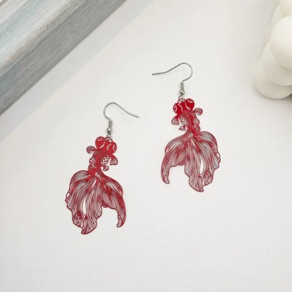 Ανώνυμο σχέδιο Japanese Goldfish Earings in Red