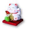 Maneki Neko Lucky Cat white color MOMO KIDOHO