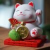 Maneki Neko Lucky Cat white color MOMO KIDOHO
