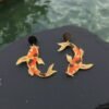 Brincos de peixe Koi japonês MOMO KIDOHO
